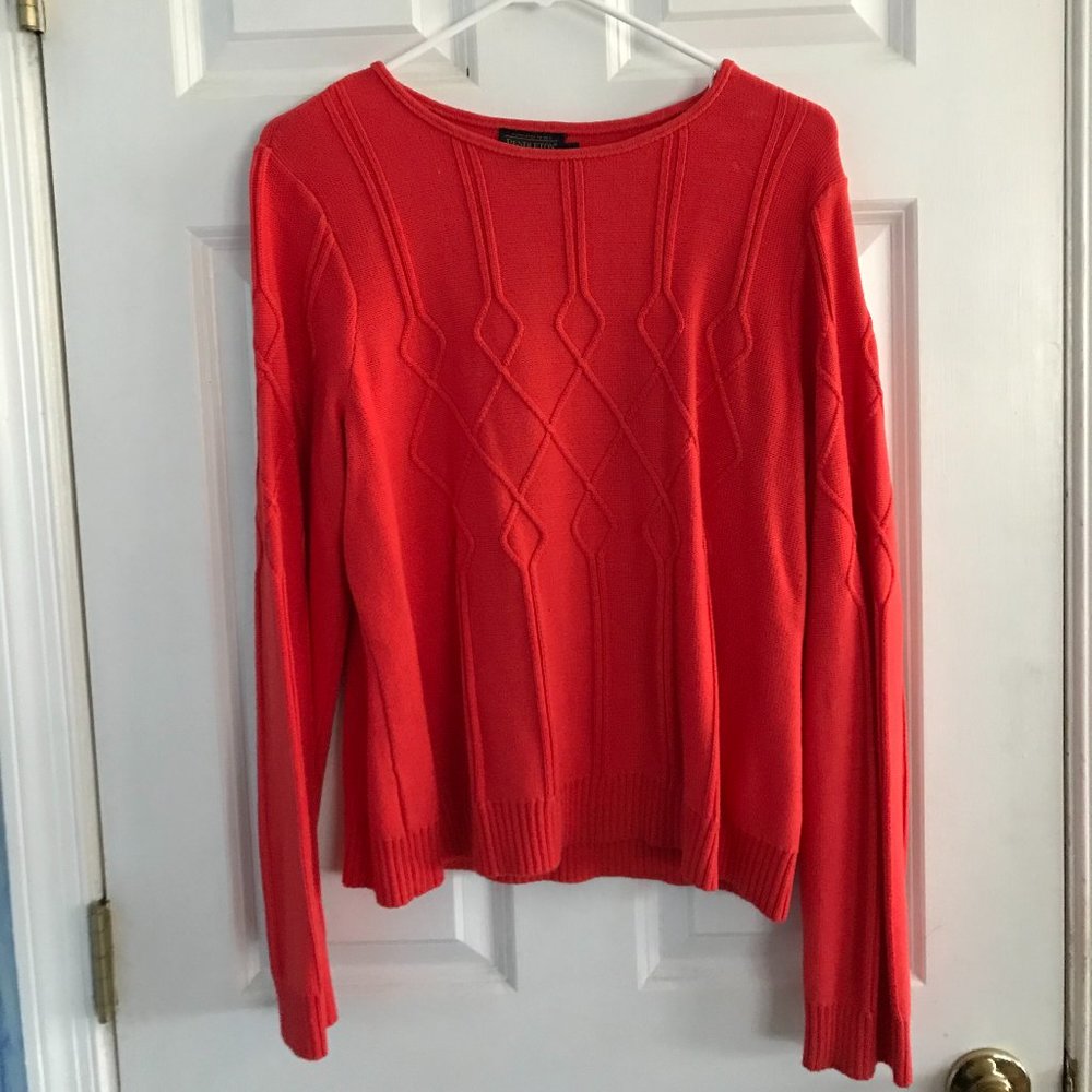 Coral Pendleton Cotton Sweater Women's L NWT